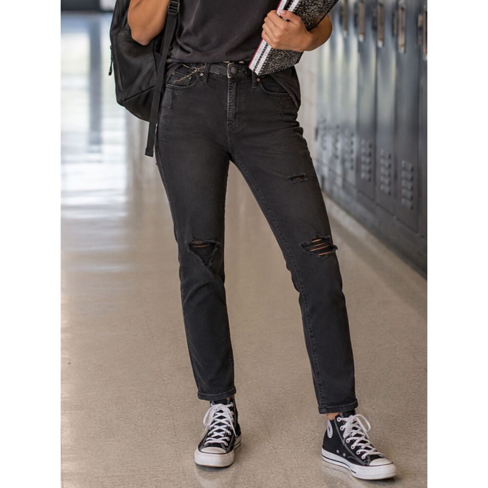 OLD NAVY Rockstar High Rise Skinny Sz 4 Women's Black Distressed Stretch Jeans
